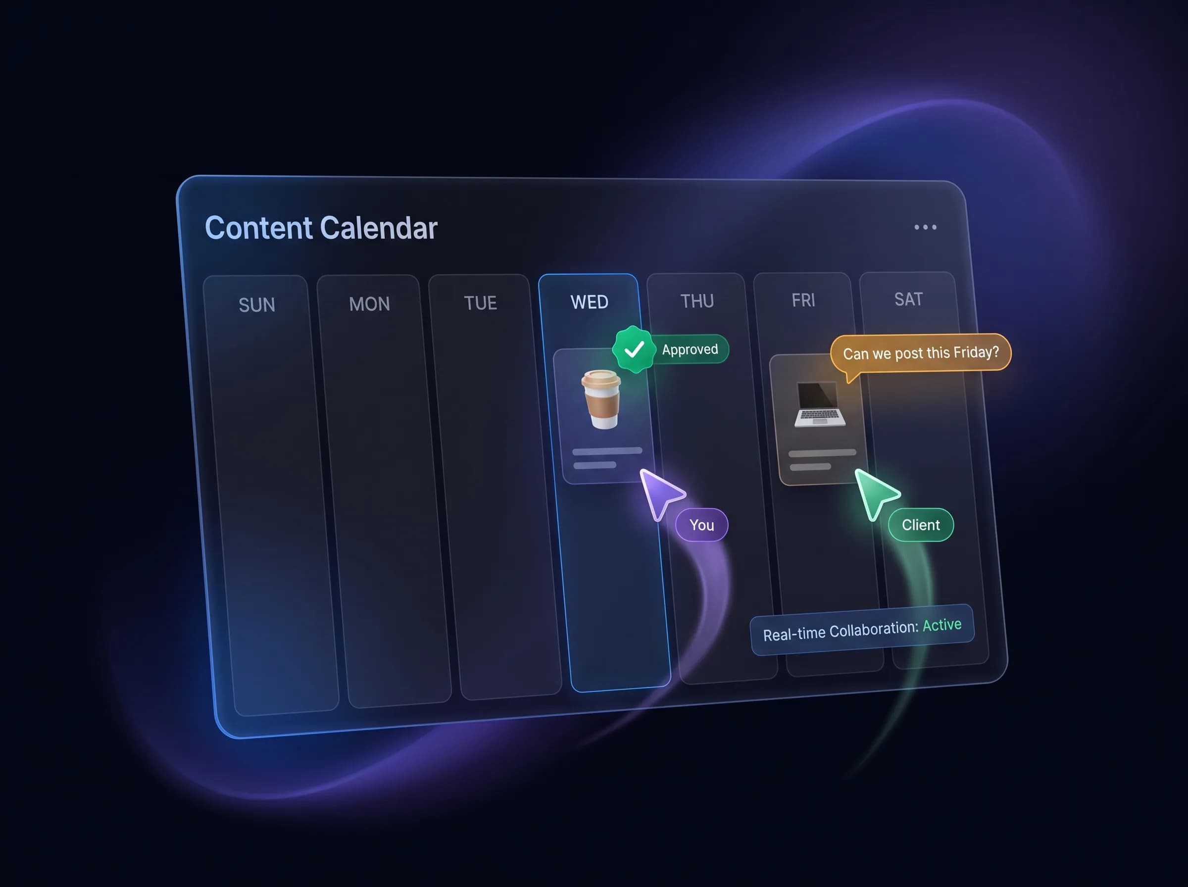 Approvals on the calendar — not in email threads